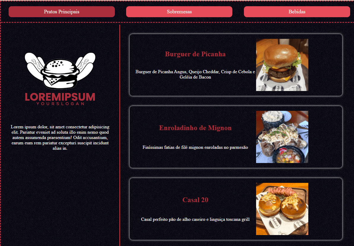 Cardápio Hashtaurante